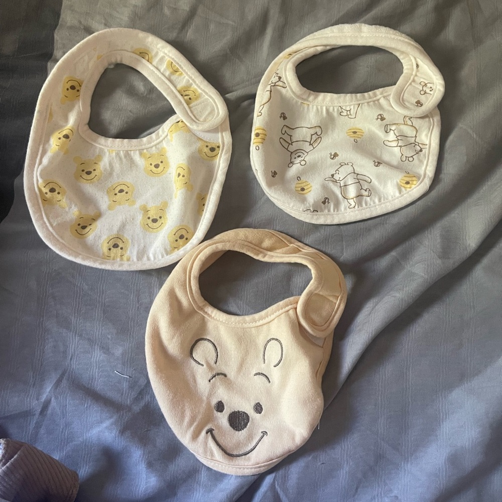 Disney Winnie the Pooh Bib Trio - Cream and Yellow